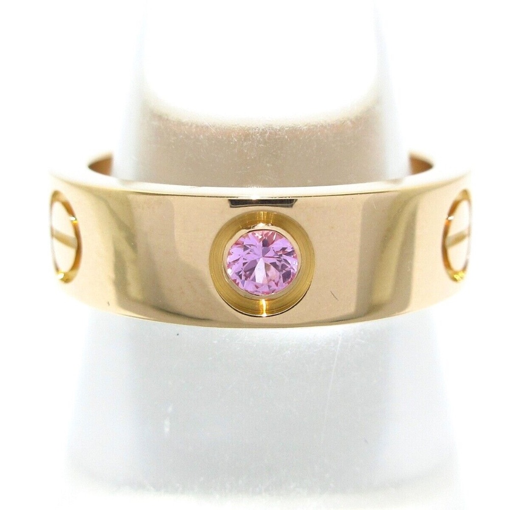 Cartier Love Ring Pink Sapphire Rose Gold size 52